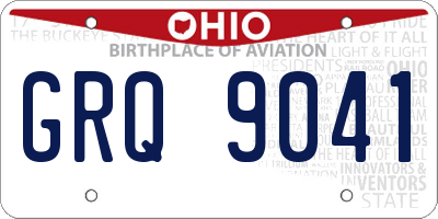 OH license plate GRQ9041