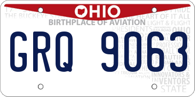 OH license plate GRQ9063