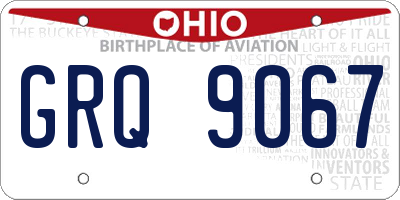 OH license plate GRQ9067