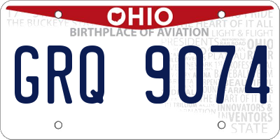 OH license plate GRQ9074