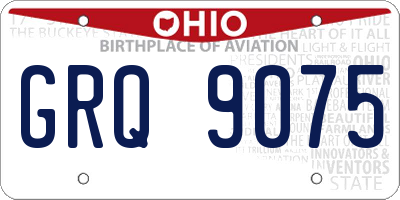 OH license plate GRQ9075