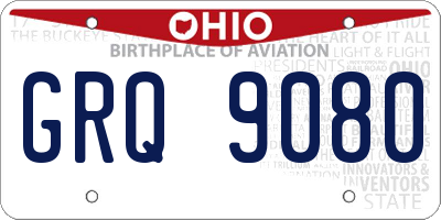 OH license plate GRQ9080