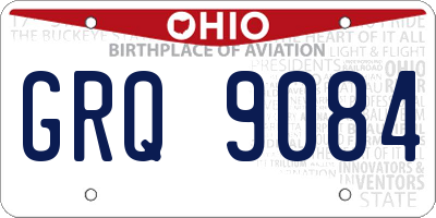 OH license plate GRQ9084