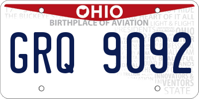 OH license plate GRQ9092