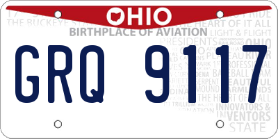 OH license plate GRQ9117