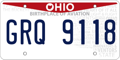OH license plate GRQ9118