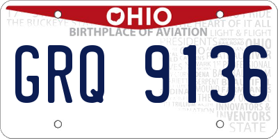 OH license plate GRQ9136