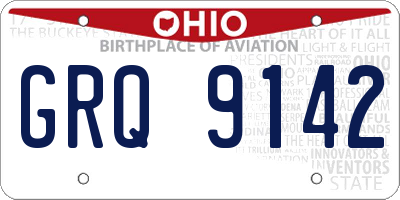 OH license plate GRQ9142