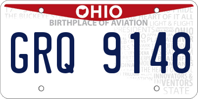 OH license plate GRQ9148