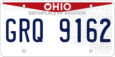 OH license plate GRQ9162