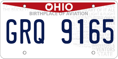 OH license plate GRQ9165