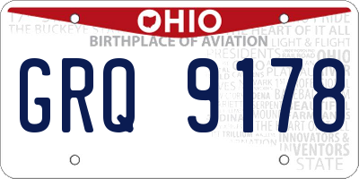OH license plate GRQ9178