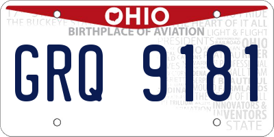 OH license plate GRQ9181
