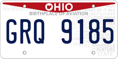 OH license plate GRQ9185