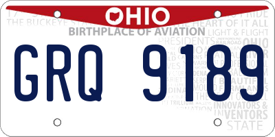 OH license plate GRQ9189