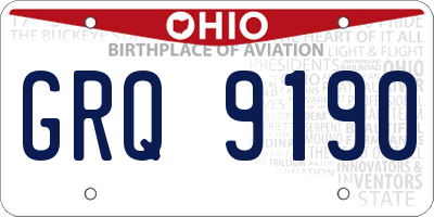 OH license plate GRQ9190