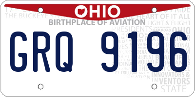 OH license plate GRQ9196