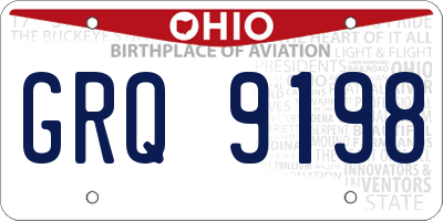 OH license plate GRQ9198