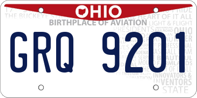 OH license plate GRQ9201