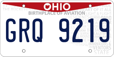 OH license plate GRQ9219