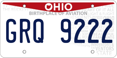 OH license plate GRQ9222