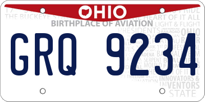 OH license plate GRQ9234
