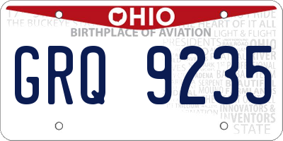 OH license plate GRQ9235