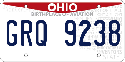 OH license plate GRQ9238