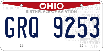OH license plate GRQ9253