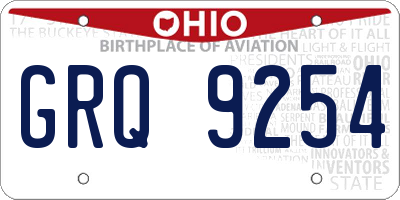 OH license plate GRQ9254