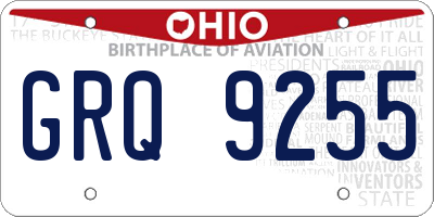 OH license plate GRQ9255
