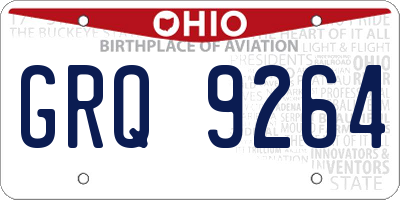 OH license plate GRQ9264