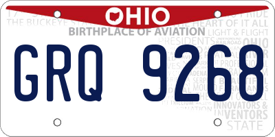OH license plate GRQ9268