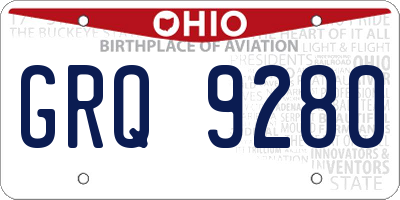 OH license plate GRQ9280