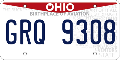 OH license plate GRQ9308