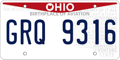 OH license plate GRQ9316