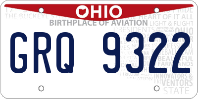 OH license plate GRQ9322