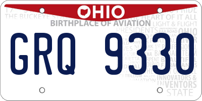 OH license plate GRQ9330