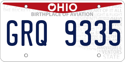 OH license plate GRQ9335