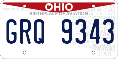 OH license plate GRQ9343