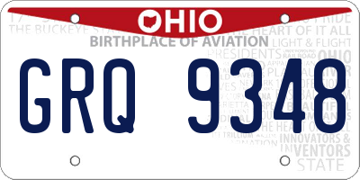 OH license plate GRQ9348