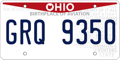 OH license plate GRQ9350