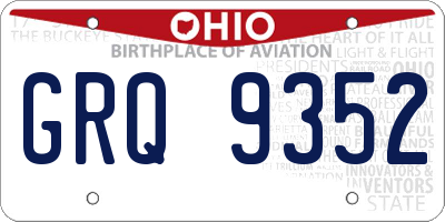 OH license plate GRQ9352