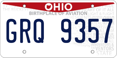 OH license plate GRQ9357