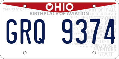 OH license plate GRQ9374