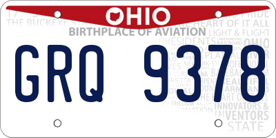 OH license plate GRQ9378