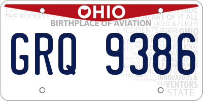 OH license plate GRQ9386