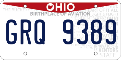 OH license plate GRQ9389