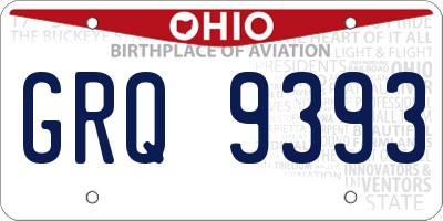 OH license plate GRQ9393