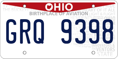 OH license plate GRQ9398